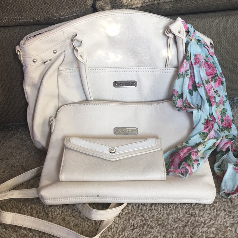 Grace adele cream bag with accessories.